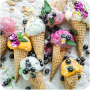 Icecreams on table