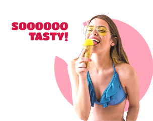 cool girl eat icecream